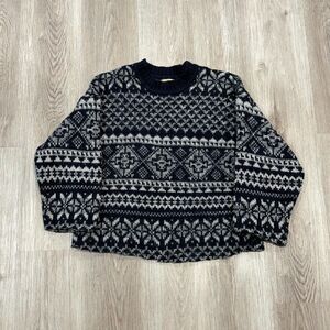 Vintage 90s Abercrombie & Fitch "The Big Sweater" Cropped Wool Sweater Sz L